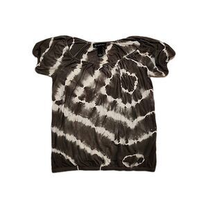 International Concepts Gray & White Tie Dye With Rhinestones Shirt Small